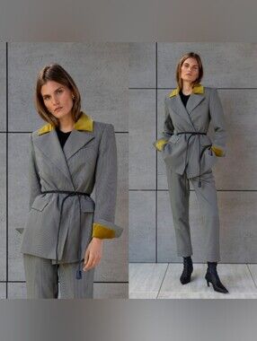 Roari Meredith Blazer Grey Houndstooth